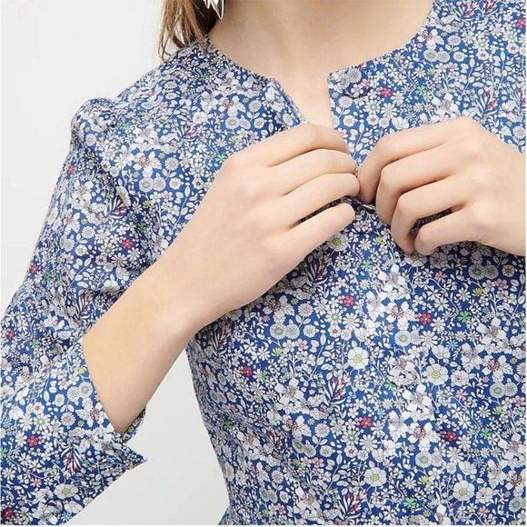 J Crew Long tiered dress Liberty June's Meadow - Picture 2 of 7